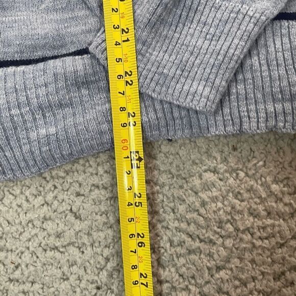 Vintage 90's Men’s Polo Shirt Long Sleeve Striped Blue Collar Gimble XL - Picture 4 of 6